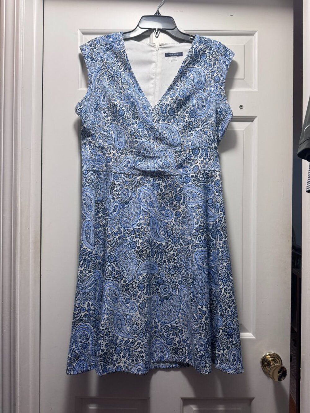 Tommy Hilfiger Women's Paisley-Print Cap-Sleeve V-Neck Hopsack Dress